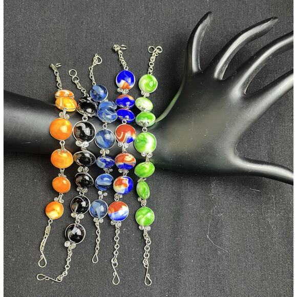 15 Murano Glass & Alpaca Silver Bracelets from Perú Multicolor Wholesale Lot - Picture 3 of 7